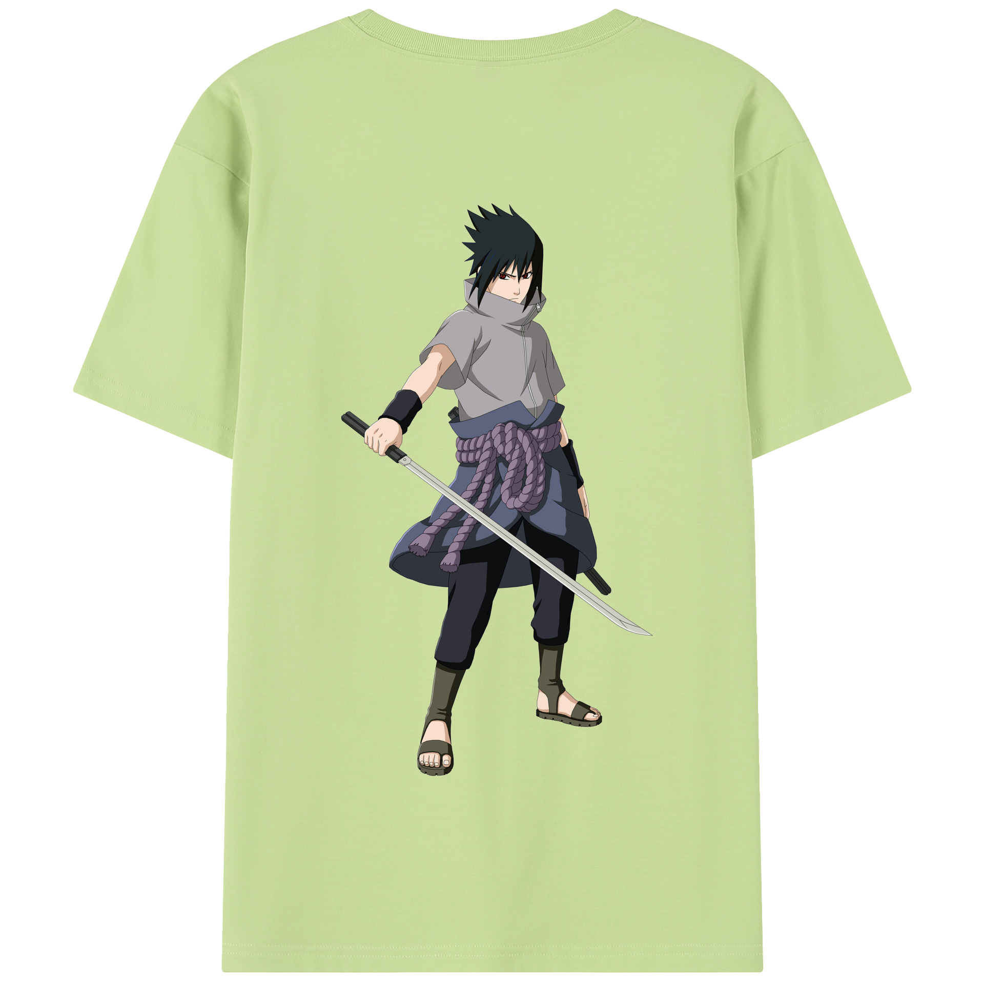 （画像用） NARUTO -ナルト- うちは サスケ Uchiha Sasuke 綿100％半袖Tシャツ（背面プリント）